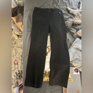 Black pinstripe low rise pants